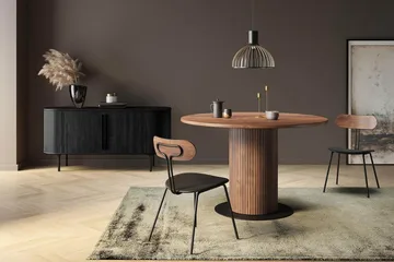 Noira Ribbad Oval TV-bänk 150 cm med Förvaring i Trä och Valnöt - Brun - Möbler - Tv möbel & mediamöbel - TV bänk & mediabänk