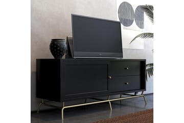 Nova Golvstående TV-bänk 150 cm med Förvaring i Målat Trä - Svart - Möbler - Tv möbel & mediamöbel - TV bänk & mediabänk