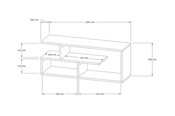 Rinorea Tv-bänk 100x40 cm - Vit - Möbler - Tv möbel & mediamöbel - TV bänk & mediabänk