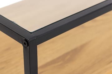 Sakila Golvstående Tv Bänk 120 cm med Förvaring i Metall med Trähylla - Svart - Möbler - Tv möbel & mediamöbel - TV bänk & mediabänk