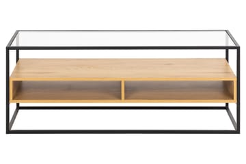 Sakila Golvstående Tv Bänk 120 cm med Förvaring i Metall med Trähylla - Svart - Möbler - Tv möbel & mediamöbel - TV bänk & mediabänk