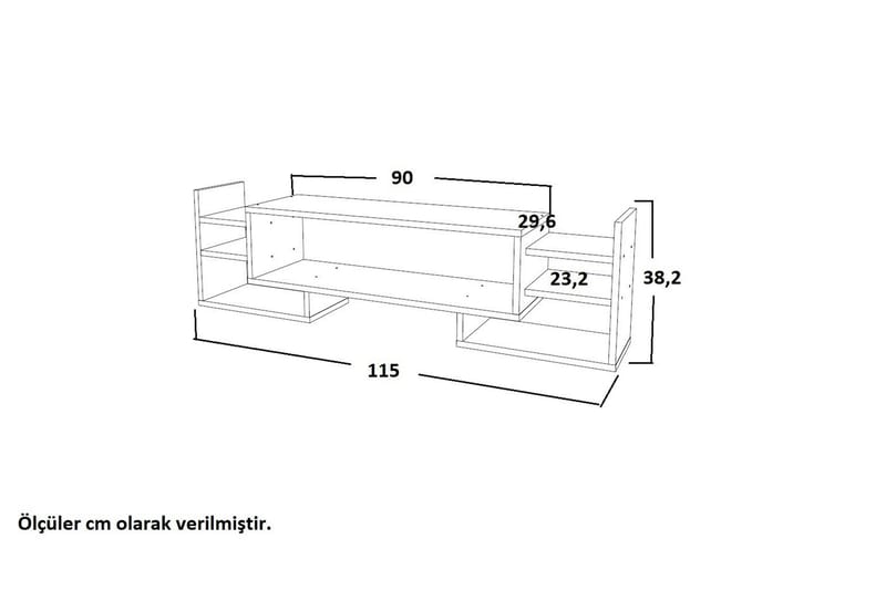 Semoure Tv-bänk 90 cm - Vit/Valnöt - Möbler - Tv möbel & mediamöbel - TV bänk & mediabänk