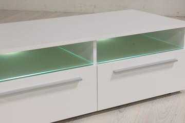 Stockend Golvstående TV Bänk 100 cm med Förvaring i Målat Trä - Vit - Möbler - Tv möbel & mediamöbel - TV bänk & mediabänk