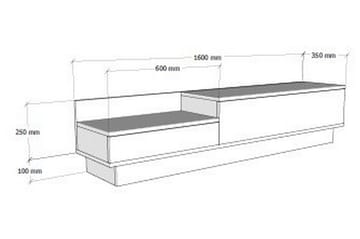 Tv-bänk 160 cm 2 Skåp - Vit/Natur - Möbler - Tv möbel & mediamöbel - TV bänk & mediabänk
