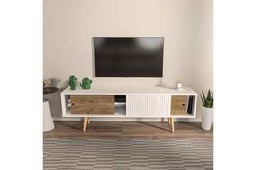 TV-bänk Ticoman Vit / Valnöt - Vit / Valnöt - Möbler - Tv möbel & mediamöbel - TV bänk & mediabänk