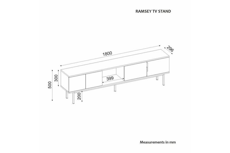 TV-bänk Zeiran Vit - Vit - Möbler - Tv möbel & mediamöbel - TV bänk & mediabänk