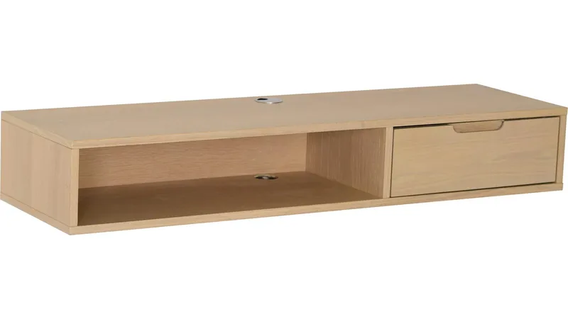 TV-hylla Torsen 110 cm, Vitpigmenterad ek
