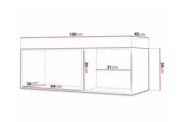 Dunvegan Vägghängd Tv Bänk 100 cm med Förvaring i Målat Trä - Vit - Möbler - Tv möbel & mediamöbel - TV bänk & mediabänk