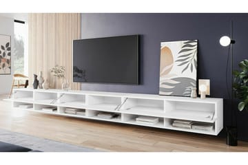 Galbally Golvstående Tv Bänk 300 cm i Valnöt - Svart Högglans - Möbler - Tv möbel & mediamöbel - TV bänk & mediabänk