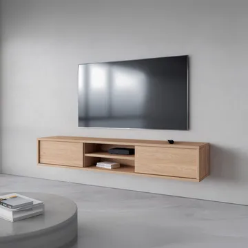 Vägghängd TV-bänk Frida 2 luckor upp - Oljad Ek - Möbler - Tv möbel & mediamöbel - TV bänk & mediabänk