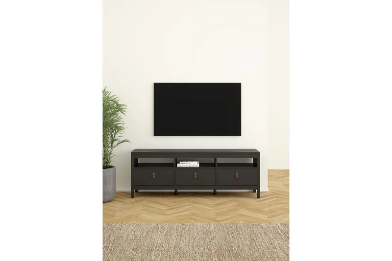 Vallvidera Tv-bänk 151,4 cm - Svart - Möbler - Tv möbel & mediamöbel - TV bänk & mediabänk