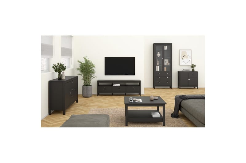 Vallvidera Tv-bänk 151,4 cm - Svart - Möbler - Tv möbel & mediamöbel - TV bänk & mediabänk