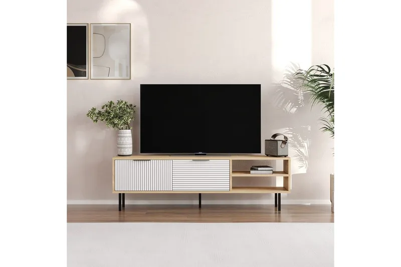 Wenus Tv-bänk 150 cm - Ek/Vit - Möbler - Tv möbel & mediamöbel - TV bänk & mediabänk