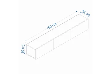 West Tv-bänk 150 cm - Vit - Möbler - Tv möbel & mediamöbel - TV bänk & mediabänk