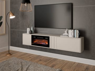 Zalricus Vägghängd Tv Bänk 190 cm i Målat Trä - Beige - Möbler - Tv möbel & mediamöbel - TV bänk & mediabänk
