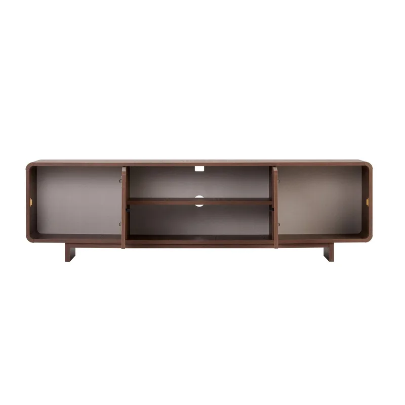 Zavio TV-bänk 180 cm med Förvaring, Trä- och Valnötsutseende - Brun - Möbler - Tv möbel & mediamöbel - TV bänk & mediabänk