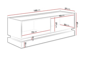 Zelric Golvstående Tv-bänk 150 cm med Förvaring i Trä - Beige - Möbler - Tv möbel & mediamöbel - TV bänk & mediabänk