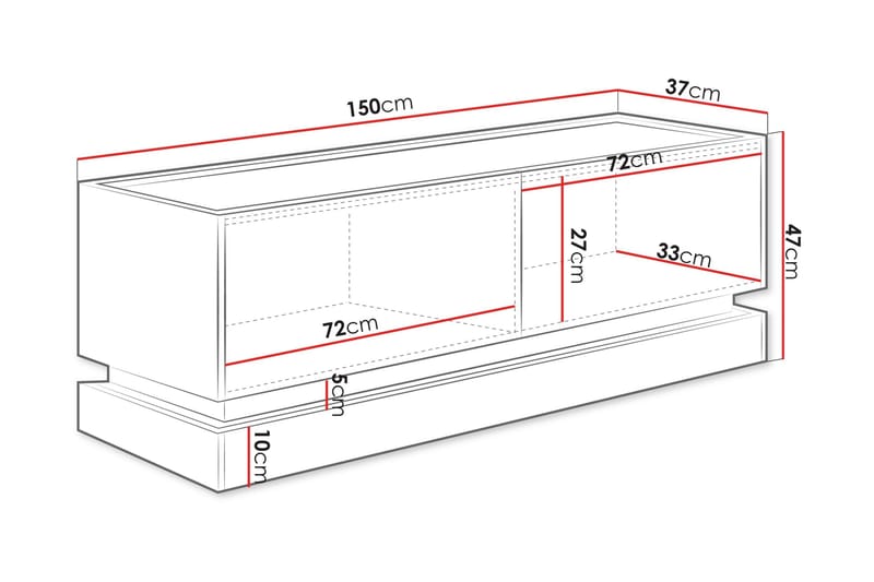Zelric Golvstående Tv-bänk 150 cm med Förvaring i Trä - Beige - Möbler - Tv möbel & mediamöbel - TV bänk & mediabänk