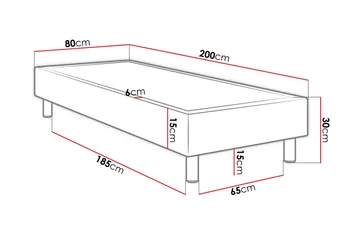 Adeliza Kontinentalsäng 80x200 cm - Mörkgrå - Möbler - Säng - Komplett sängpaket