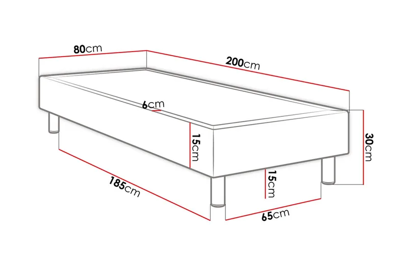 Adeliza Kontinentalsäng 80x200 cm - Mörkgrå - Möbler - Säng - Komplett sängpaket