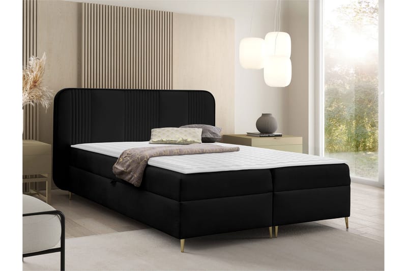 Alani Sängpaket Kontinentalsäng 140x200 cm - Svart - Möbler - Säng - Komplett sängpaket