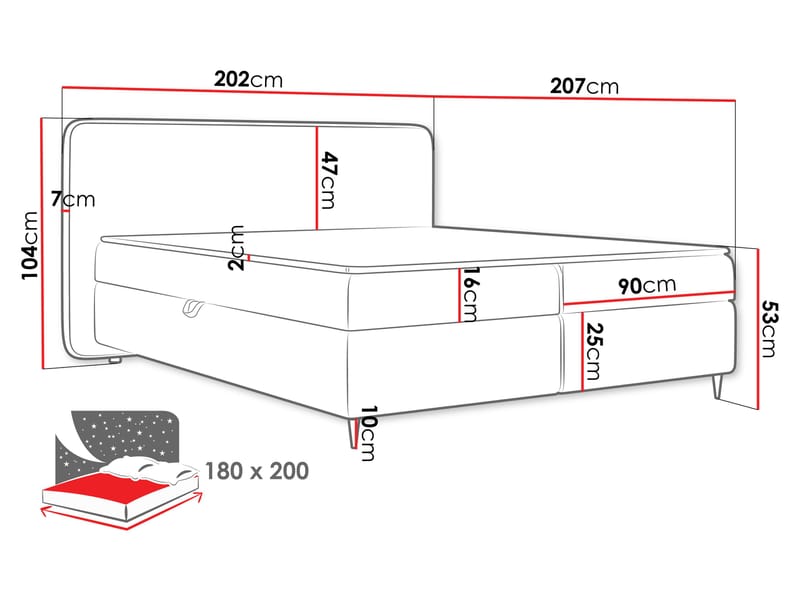 Allgunnen Sängpaket Kontinentalsäng 180x200 cm - Beige - Möbler - Säng - Komplett sängpaket