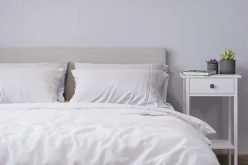 Billingen Komplett Sängpaket – Kontinentalsäng 120x200 cm i Tyg med Sänggavel + Bäddmadrass med Fasthetsgrad Medium - Beige - Möbler - Säng - Enkelsäng