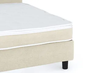 Billingen Komplett Sängpaket – Kontinentalsäng 120x200 cm i Tyg med Sänggavel + Bäddmadrass med Fasthetsgrad Medium - Beige - Möbler - Säng - Enkelsäng