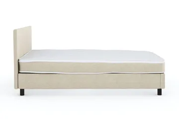Billingen Komplett Sängpaket – Kontinentalsäng 120x200 cm i Tyg med Sänggavel + Bäddmadrass med Fasthetsgrad Medium - Beige - Möbler - Säng - Enkelsäng