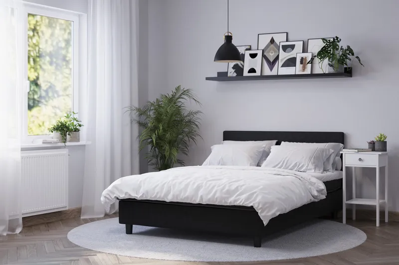 Billingen Komplett Sängpaket 160x200 cm - Svart - Möbler - Säng - Enkelsäng