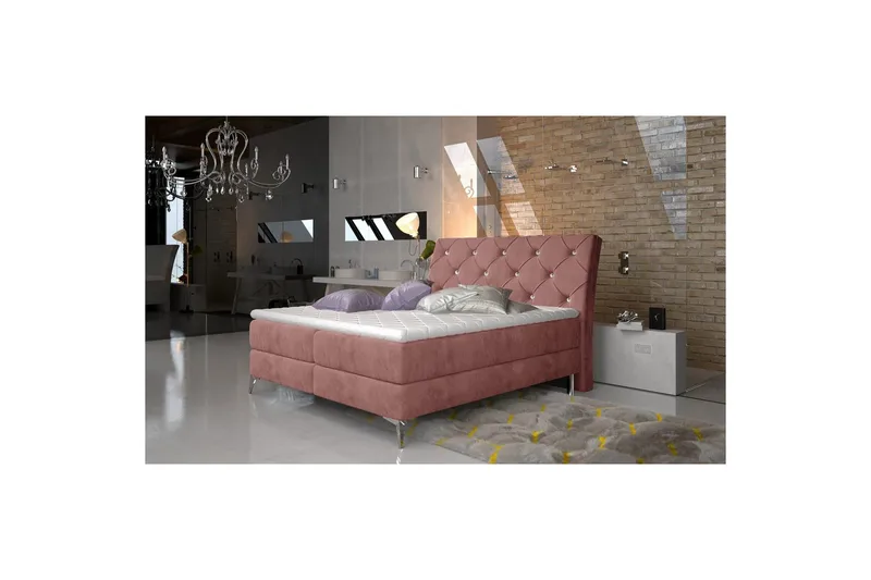Boxfjäder Eltap Adel, 180x200 cm, Kronos 29, Rosa