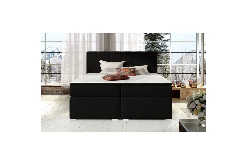 Boxspring Eltap Bolero, Sawana 14, Svart, 160x200 cm