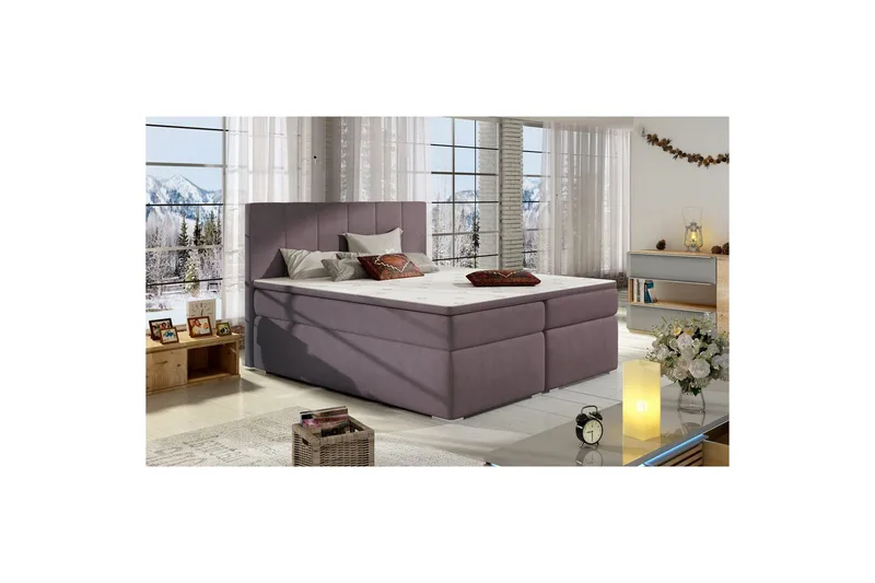 Boxspring Eltap Bolero, Soro 65, Rosa, 180x200 cm