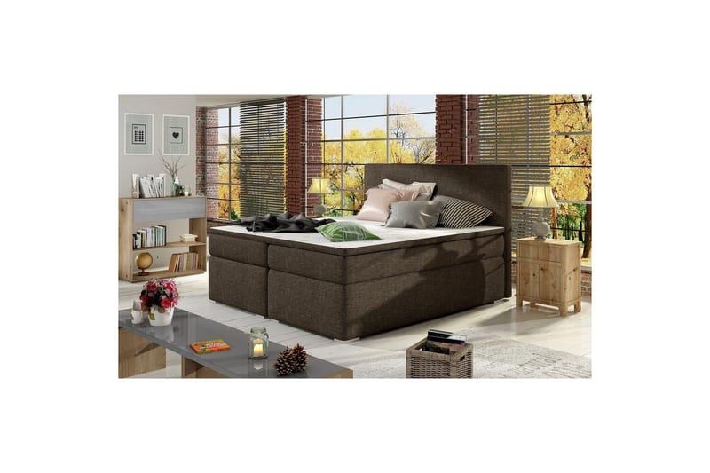 Boxspring Eltap Divalo - Sawana 26, Brun, 160x200 cm - Möbler - Säng - Kontinentalsäng
