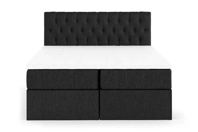 Boxy Box Bed 160x200 cm, Svart/Grå