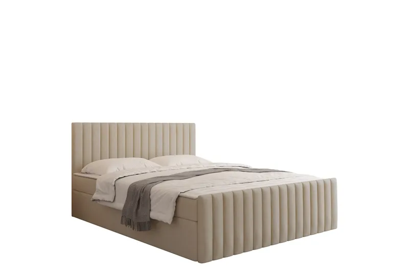 Calrosor Sängpaket Kontinentalsäng med Förvaring 140x200 cm, Beige