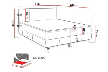 Celestine Förvaringssäng 120x200 cm - Grå - Möbler - Säng - Komplett sängpaket