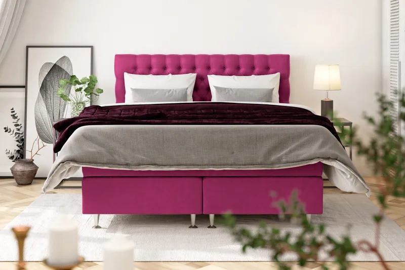 Celine Kontinentalsäng 180x200cm - Rosa/Sammet - Möbler - Säng - Kontinentalsäng