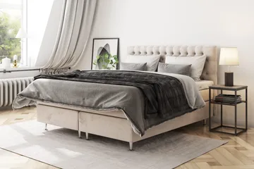 Celine Sängpaket 140x200cm - Beige / Sammet - Möbler - Säng - Komplett sängpaket
