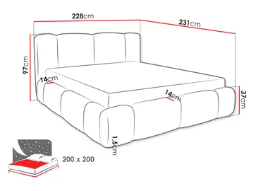 Cirencester Sängram med förvaring 200x200 cm - Möbler - Säng - Sängram & sängstomme