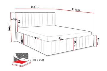 Desio Förvaringssäng 180x200 cm - Beige - Möbler - Säng - Sängram & sängstomme