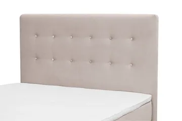 Dream Komplett Sängpaket med Knappad Sänggavel och Bäddmadrass – Kontinentalsäng 120x200 cm i Tyg med Fasthetsgrad Medium - Beige - Möbler - Säng - Komplett sängpaket