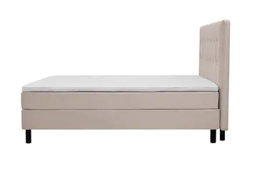 Dream Komplett Sängpaket med Knappad Sänggavel och Bäddmadrass – Kontinentalsäng 150x200 cm i Tyg med Fasthetsgrad Medium - Beige - Möbler - Säng - Komplett sängpaket