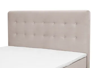 Dream Komplett Sängpaket med Knappad Sänggavel och Bäddmadrass – Kontinentalsäng 150x200 cm i Tyg med Fasthetsgrad Medium - Beige - Möbler - Säng - Komplett sängpaket