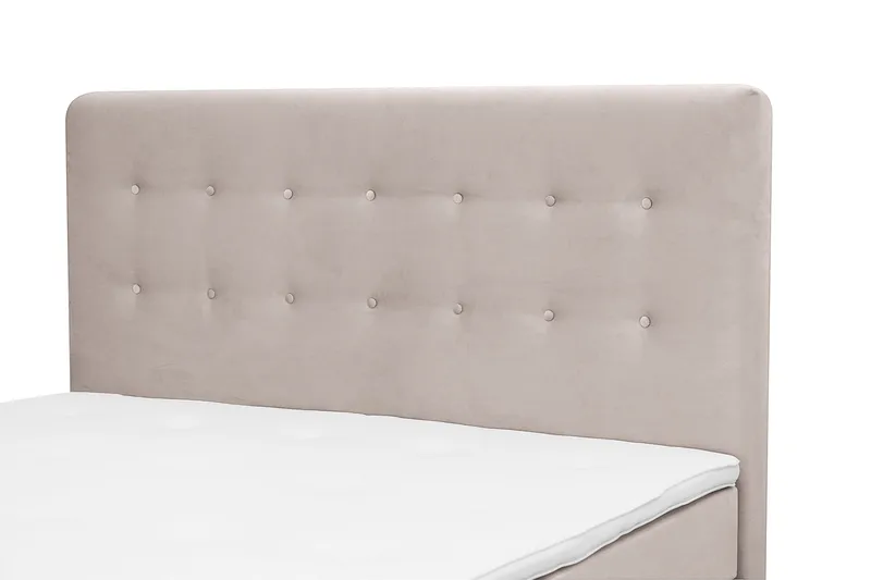 Dream Komplett Sängpaket med Knappad Sänggavel och Bäddmadrass – Kontinentalsäng 150x200 cm i Tyg med Fasthetsgrad Medium - Beige - Möbler - Säng - Komplett sängpaket