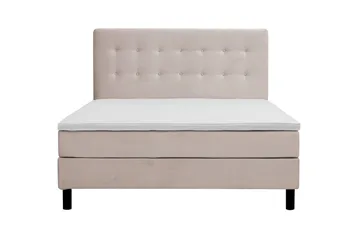 Dream Komplett Sängpaket med Knappad Sänggavel och Bäddmadrass – Kontinentalsäng 150x200 cm i Tyg med Fasthetsgrad Medium - Beige - Möbler - Säng - Komplett sängpaket