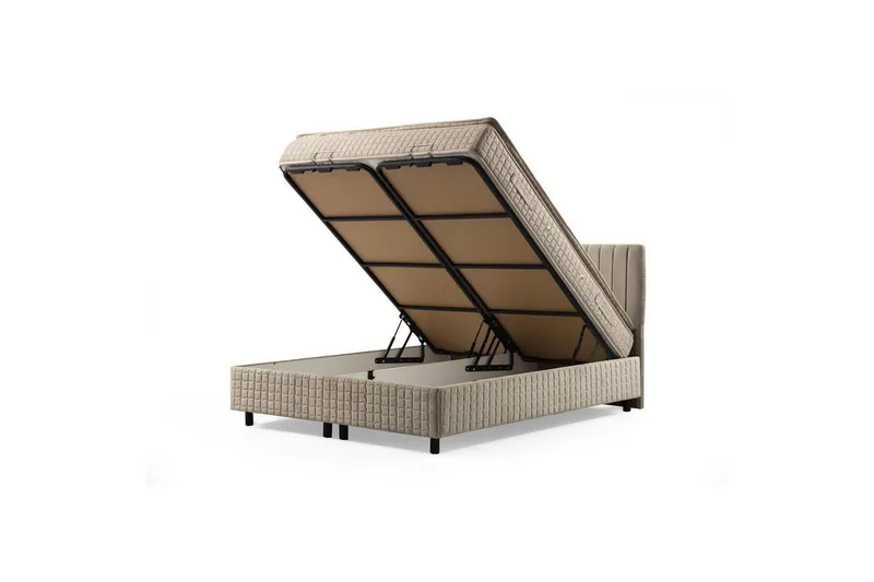 Dubbelmadrass, Bas & Huvudgavel Sudamal Set Brun - 140 x 114 x 200 cm - Möbler - Säng - Komplett sängpaket
