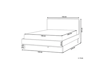 Dubbelsäng Corio med lamellram Vit-Svart, 140x200 cm - Vit-Svart, 140x200 cm - Möbler - Säng - Dubbelsäng