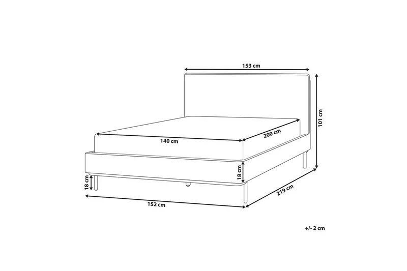 Dubbelsäng Corio med lamellram Vit-Svart, 140x200 cm - Vit-Svart, 140x200 cm - Möbler - Säng - Dubbelsäng