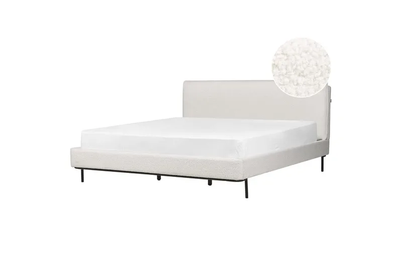 Dubbelsäng Corio med lamellram Vit-Svart, 180x200 cm, Vit-Svart, 180x200 cm
